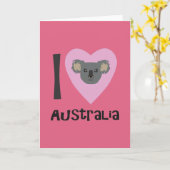 Carte I Love Australia (Fleur jaune)