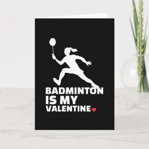 Carte I love badminton Stylish badminton silhouette
