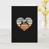 Carte I Love Deer Coeur rétro pour chasseur (Fleur jaune)