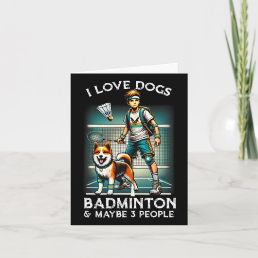 Carte I Love Dog Badminton (Devant)