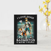 Carte I Love Dog Badminton (Fleur jaune)