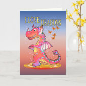 Carte I Love Dragons, magical design.. (Fleur jaune)