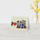 Carte I Love EMS Workers Greeting Card (Fleur jaune)