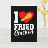 Carte I Love Fried Chicken Funny Mater Graphic (Fleur jaune)