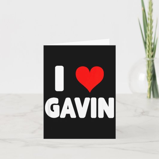 Carte I Love Gavin - Heart  (Devant)