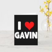 Carte I Love Gavin - Heart  (Fleur jaune)