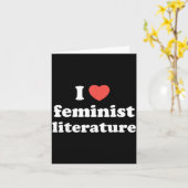 Carte I Love Heart Feminist Literature  (Fleur jaune)