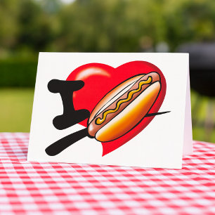 Carte I Love Hotdogs Greeting Cards