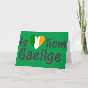 Carte I Love Irish Gaeilge Gaelic Note Card