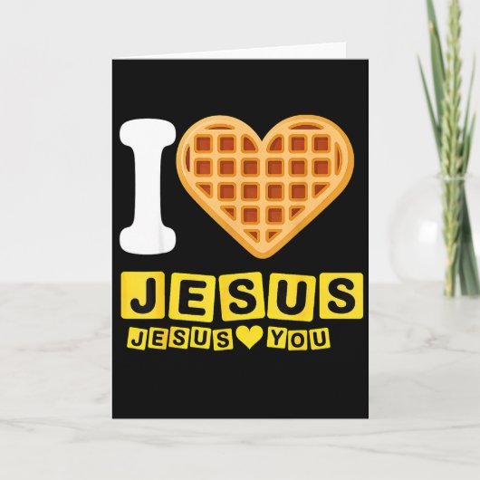 Carte I Love Jesus Waffle Heart (Devant)