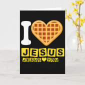 Carte I Love Jesus Waffle Heart (Fleur jaune)