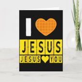 Carte I Love Jesus Waffle Heart Jesus Loves You Funny Br (Devant)