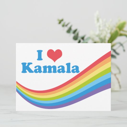 Carte I Love Kamala Harris Cute Rainbow Political (Debout devant)