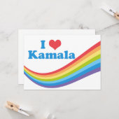 Carte I Love Kamala Harris Cute Rainbow Political (Devant/Arrière en situation)