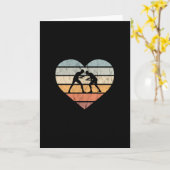 Carte I Love Lutte Coeur Rétro (Fleur jaune)