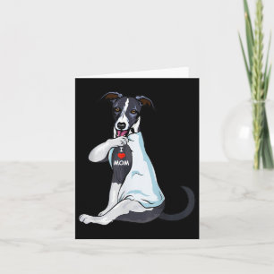 Carte I Love Maman Tattoo Whippet Maman Amoureux des chi