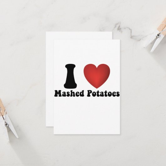 Carte I Love Mashed Potatoes Thanksgiving Diner Cadeau (Devant/Arrière en situation)