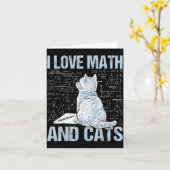 Carte I Love Math And Cats Science Teacher Student Funny (Fleur jaune)