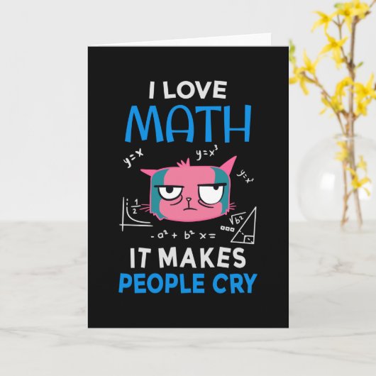 Carte I Love Math It Makes People Cry (Fleur jaune)