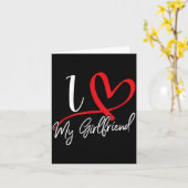 Carte I Love My Girlfriend Red Heart Couples Valentines  (Fleur jaune)
