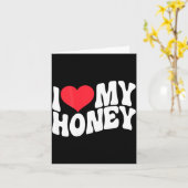 Carte I Love My Honey Funny Says In Love (back Print)  (Fleur jaune)