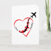 Carte I love My Pilot Heart & Airplane Romantic Simple  (Devant)