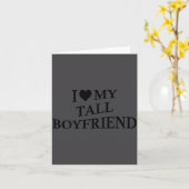 Carte I Love My Tall Boyfriend Funny Girlfriend On Back  (Fleur jaune)