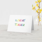 Carte I Love My Teacher (merci) (Fleur jaune)