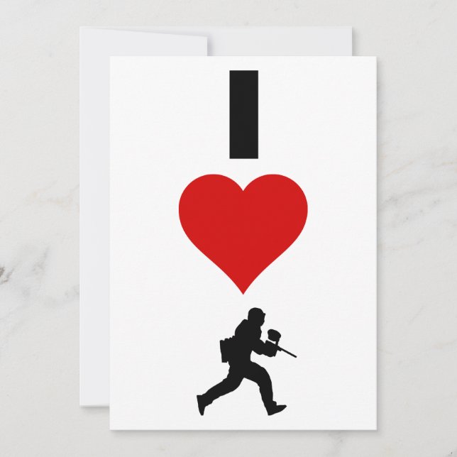 Carte I Love Paintball (Vertical) (Devant)