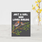 Carte I Love Robins Bird Lover Colourful Present  (Fleur jaune)