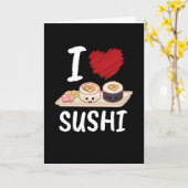 Carte I Love Sushi Japon Kawaii (Fleur jaune)