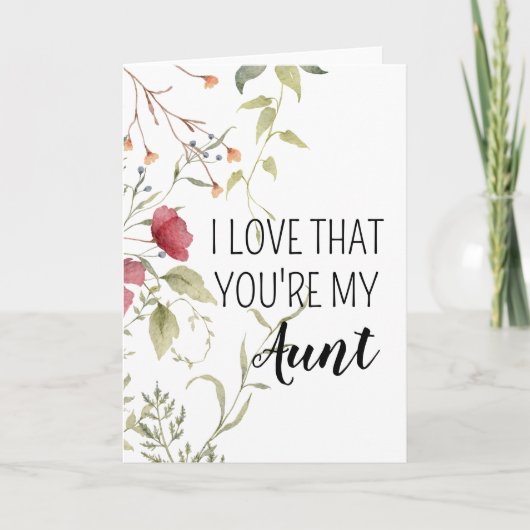 Carte I Love That You’re My Aunt – Floral (Devant)