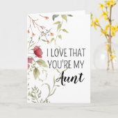 Carte I Love That You’re My Aunt – Floral (Fleur jaune)