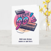 Carte I Love the 90s Funny Retro Tape Cassette Anniversa (Fleur jaune)
