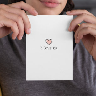 Carte I Love Us Valentine's day Simple Minimaliste