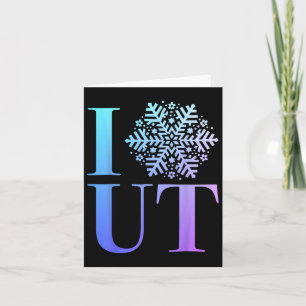 Carte I Love Utah Neige Flake Sports d'hiver Ski Snowboa