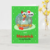 Carte I Love Vegans et (coutume) est mon préféré, (Fleur jaune)