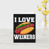 Carte I Love Weiners Hotdog Camping Funny Graphisme (Fleur jaune)