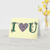 Carte I Love You (Fleur jaune)