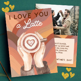 Carte I Love You a Latte Valentine's Day Photo personnal