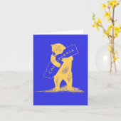Carte I Love You California—Bleu et Or (Fleur jaune)