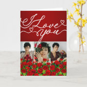 Carte I Love You Calligraphy Photo (Fleur jaune)