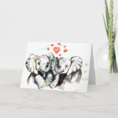 Carte I Love You Card Elephants Amour romantique (Devant)
