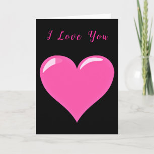 Carte I Love You Card Pink Heart - Love - Your Text