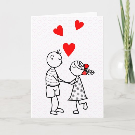 Carte I Love You Card Romantic Couple - Votre Nom De Tex (Devant)