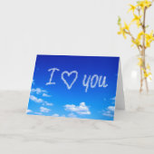 Carte "I Love You" écrit le ciel (Fleur jaune)