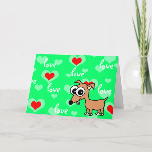 Carte I Love You Greeting Card with Cartoon Chihuahua
