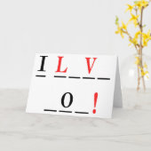 Carte I Love You-Hangman Style par Shirley Taylor (Fleur jaune)