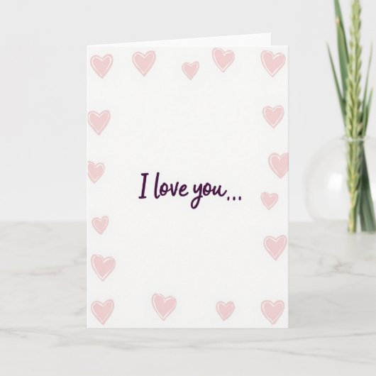 Carte I Love You Hearts Handmade Card (Devant)