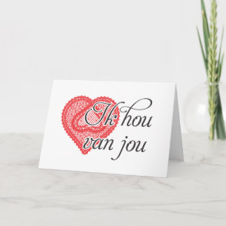 Carte I love you in Dutch - Je t'aime